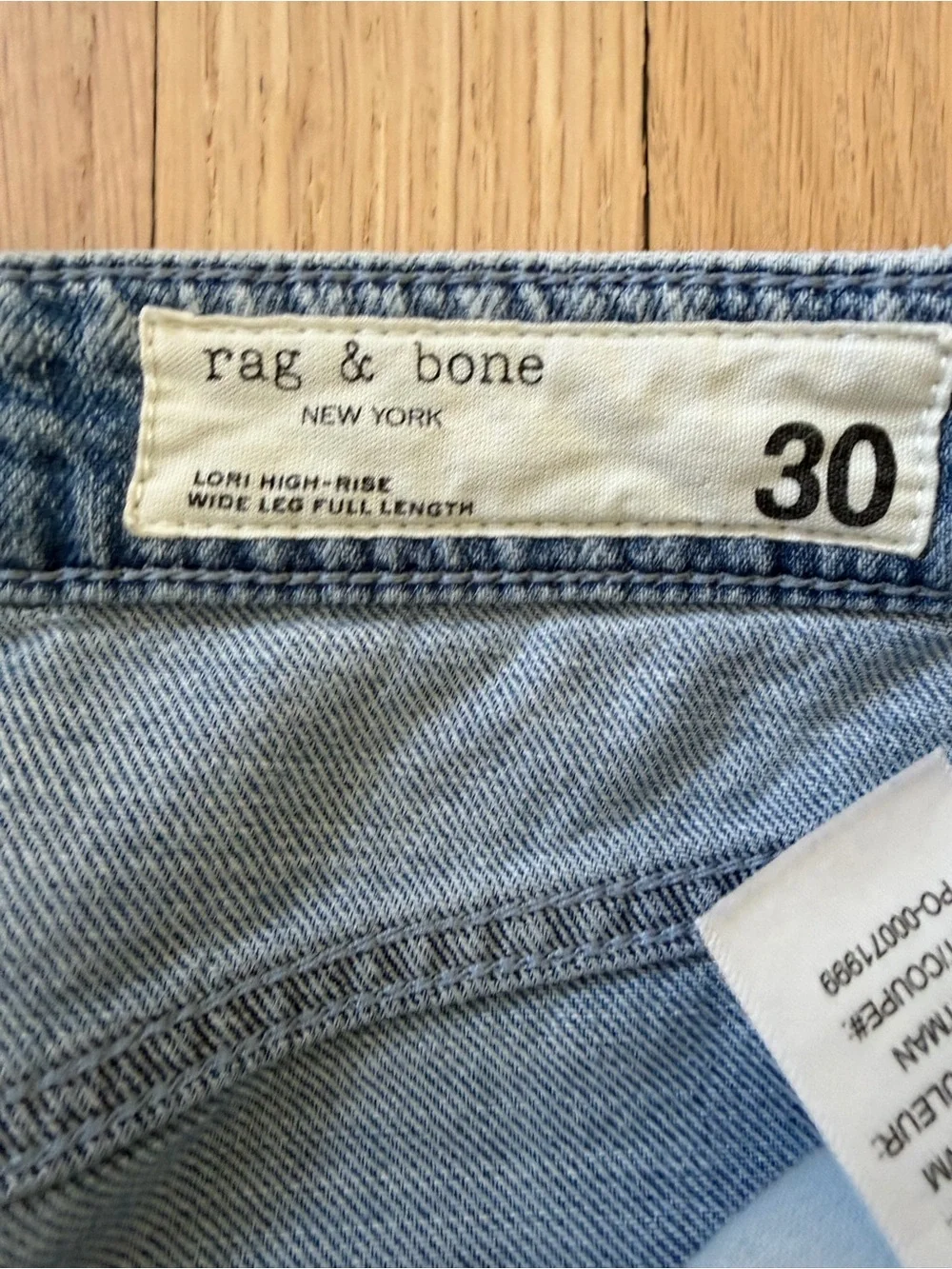 rag & bone Light Blue Wide-Leg Jeans